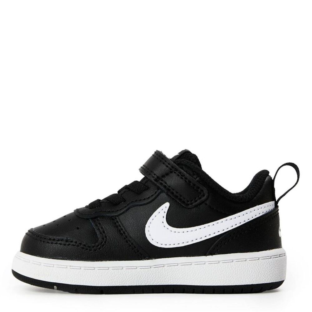 Nike Childrens/Kids Court Borough Leather Sneakers / Black/Green/White